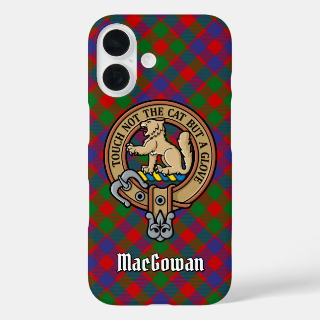 Clan MacGowan Crest over Tartan Case-Mate iPhone Case (Back)