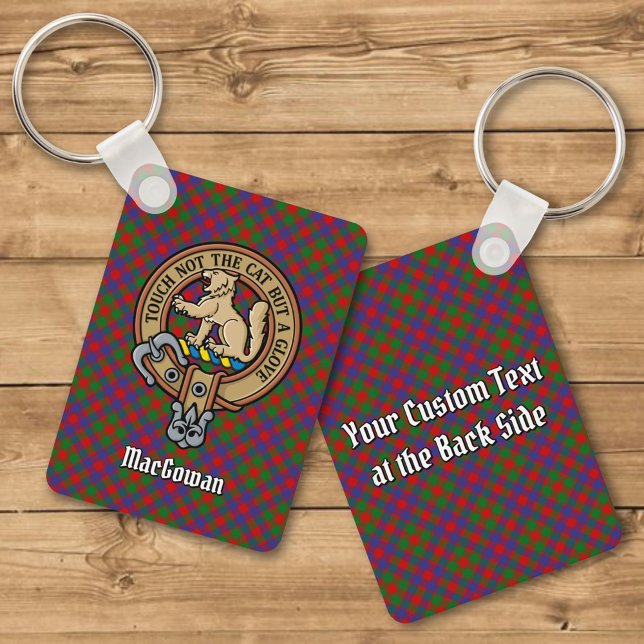 Clan MacGowan Crest over Tartan Key Ring (Creator Uploaded)