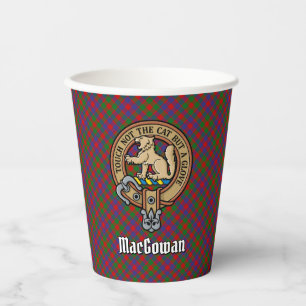 Clan MacGowan Crest over Tartan Paper Cups