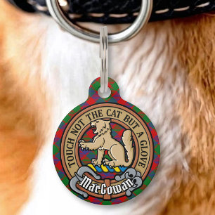 Clan MacGowan Crest over Tartan Pet Tag