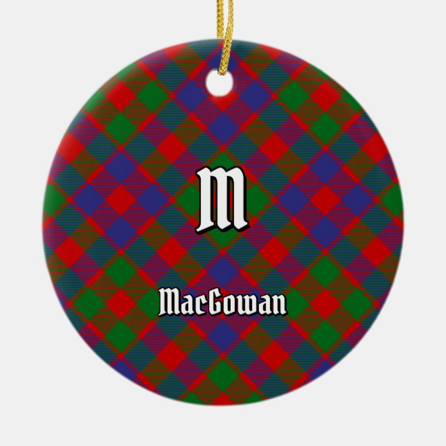 Clan MacGowan Tartan Ceramic Tree Decoration (Front)