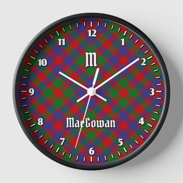 Clan MacGowan Tartan Clock (Front)