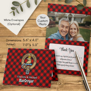 Clan MacGregor Crest over Rob Roy Tartan Invitation