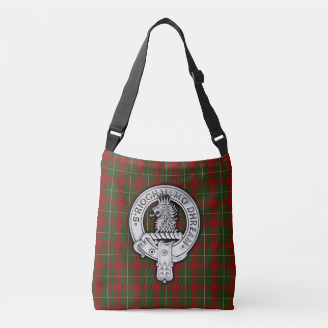 Clan MacGregor Crest & Tartan Crossbody Bag (Front)