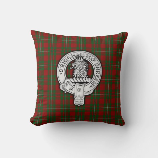 Clan MacGregor Crest & Tartan Cushion (Front)