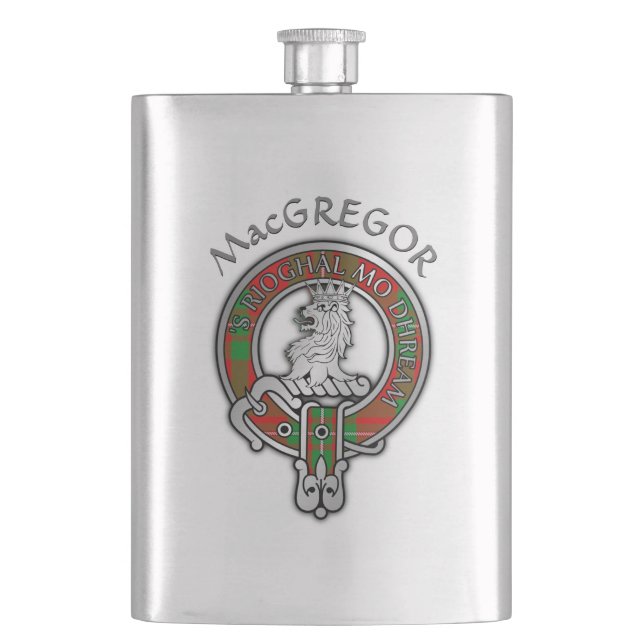 Clan MacGregor Crest & Tartan Flask (Front)