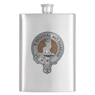 Clan MacGregor Crest & Tartan Hip Flask