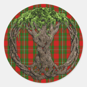 Clan MacGregor Tartan And Celtic Tree Of Life Classic Round Sticker