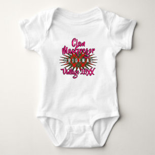 Clan MacGregor Tartan Burst Vintage Birthyear Baby Bodysuit