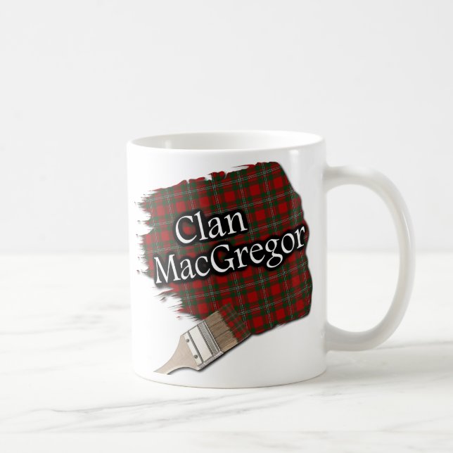 Clan MacGregor Tartan Paint Brush Cup Mug (Right)