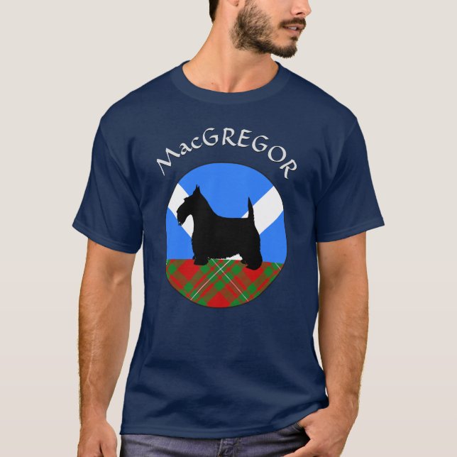 Clan MacGregor Tartan & Scottie T-Shirt (Front)