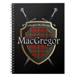 Clan MacGregor Tartan Shield & Swords Notebook