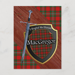 Clan MacGregor Tartan Sword & Shield Postcard