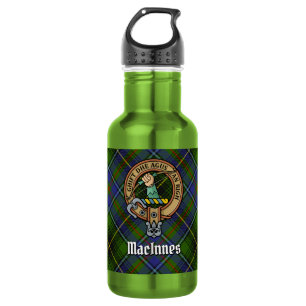 Clan MacInnes Crest over Tartan 532 Ml Water Bottle