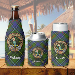 Clan MacInnes Crest over Tartan Bottle Cooler
