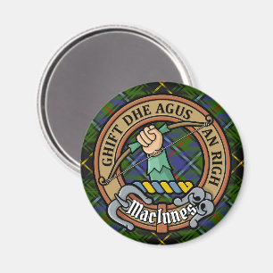 Clan MacInnes Crest over Tartan Magnet