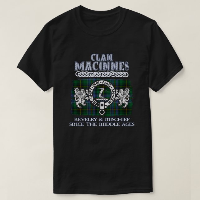 Clan MacInnes crest Scottish clans Scottish surnam T-Shirt (Design Front)
