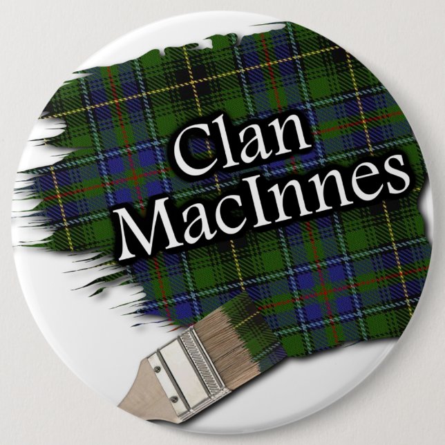 Clan MacInnes Tartan Paint Brush 6 Cm Round Badge (Front)