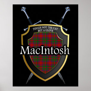 Clan MacIntosh Tartan Scottish Shield & Swords Poster