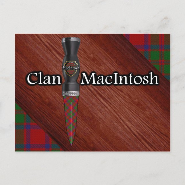 Clan MacIntosh Tartan Sgian Dubh Blade Postcard (Front)