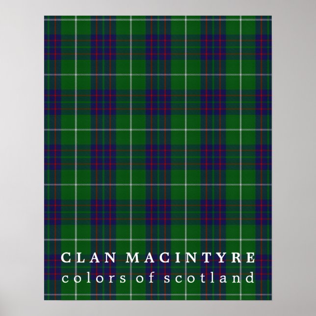 Clan MacIntyre Colours of Scotland Tartan Poster (Front)
