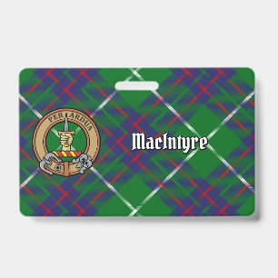 Clan MacIntyre Crest over Tartan ID Badge