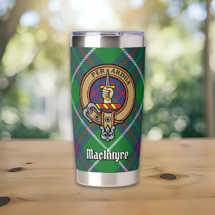 Clan MacIntyre Crest over Tartan Insulated Tumbler