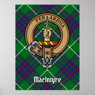 Clan MacIntyre Crest over Tartan Poster