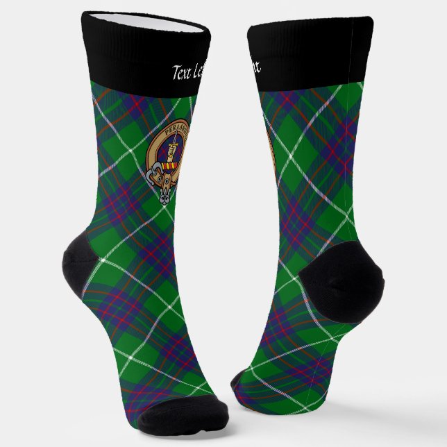 Clan MacIntyre Crest over Tartan Socks (Angled)