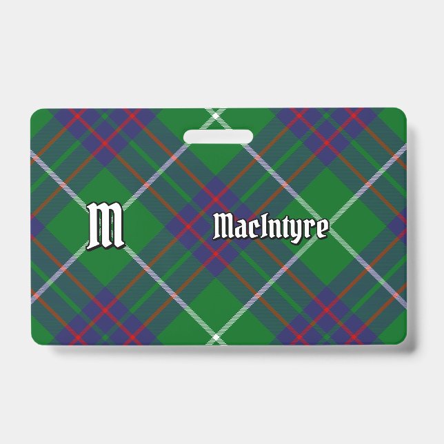 Clan MacIntyre Hunting Tartan Badge ID Badge (Front)
