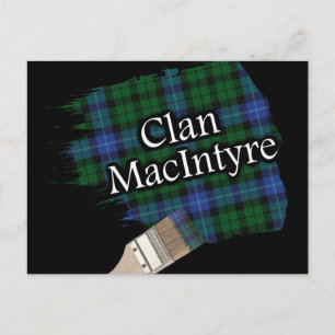 Clan MacIntyre Scottish Tartan Paint Brush Postcard