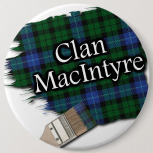 Clan MacIntyre Tartan Paint Brush 6 Cm Round Badge