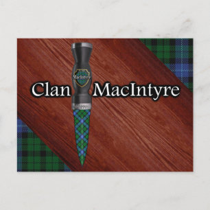Clan MacIntyre Tartan Sgian Dubh Blade Postcard