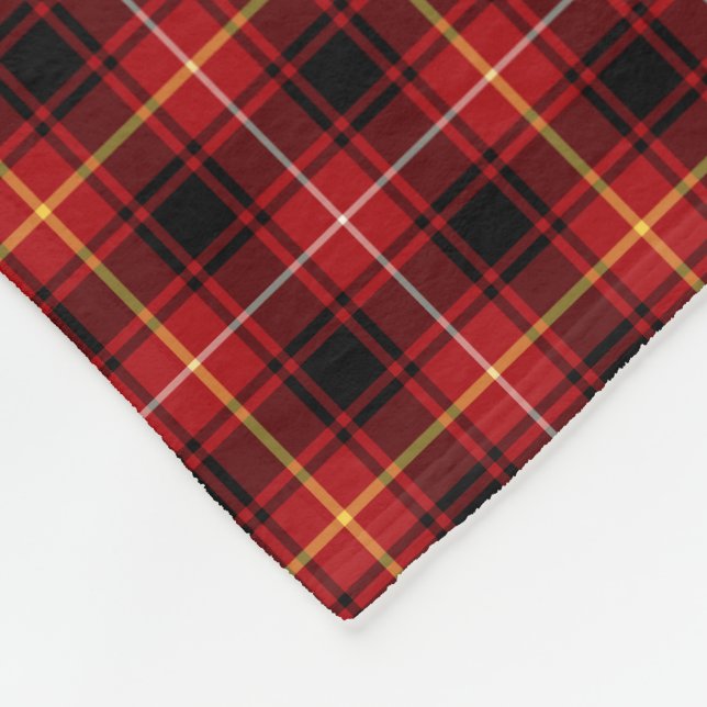 Clan MacIver Tartan Red Scottish Plaid Fleece Blanket (Corner)