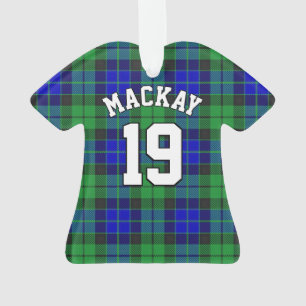 Clan MacKay Blue and Green Tartan Christmas Jersey Ornament