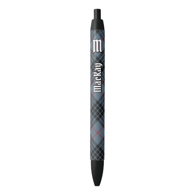 Clan MacKay Blue Tartan Black Ink Pen (Front Vertical)