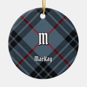 Clan MacKay Blue Tartan Ceramic Tree Decoration