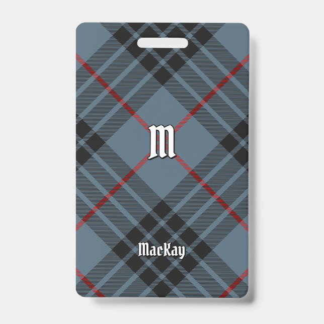 Clan MacKay Blue Tartan ID Badge (Front)