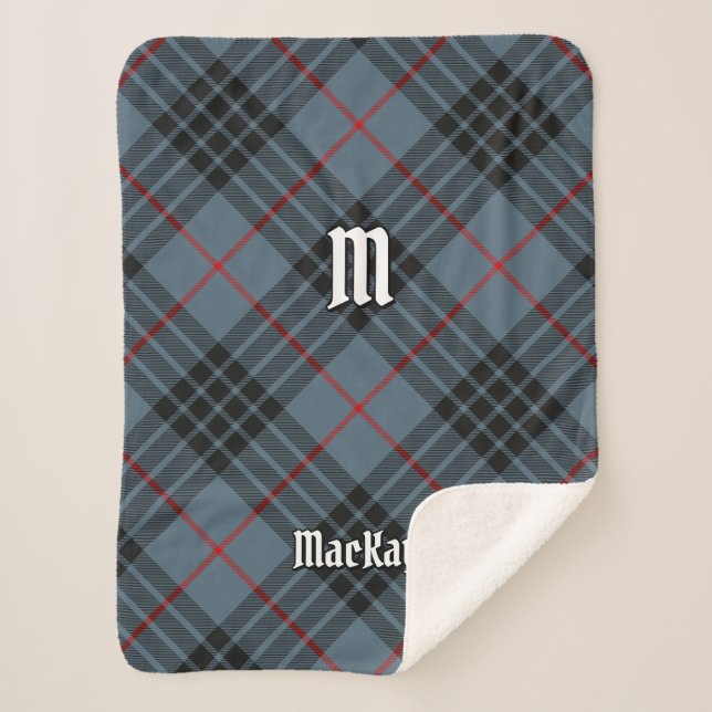 Clan MacKay Blue Tartan Sherpa Blanket (Front)