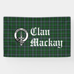 Clan Mackay Crest Badge and Tartan Banner