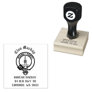 Clan Mackay Crest Badge Customisable Rubber Stamp