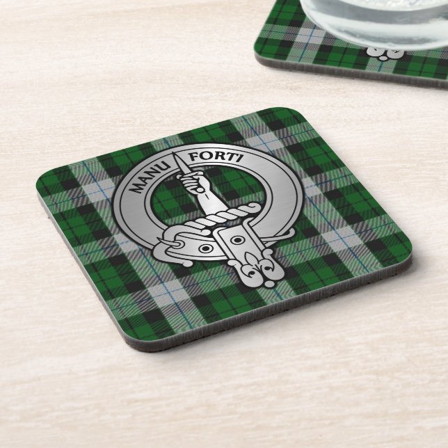 Clan MacKay Crest & Dress Tartan Coaster (Left Side)