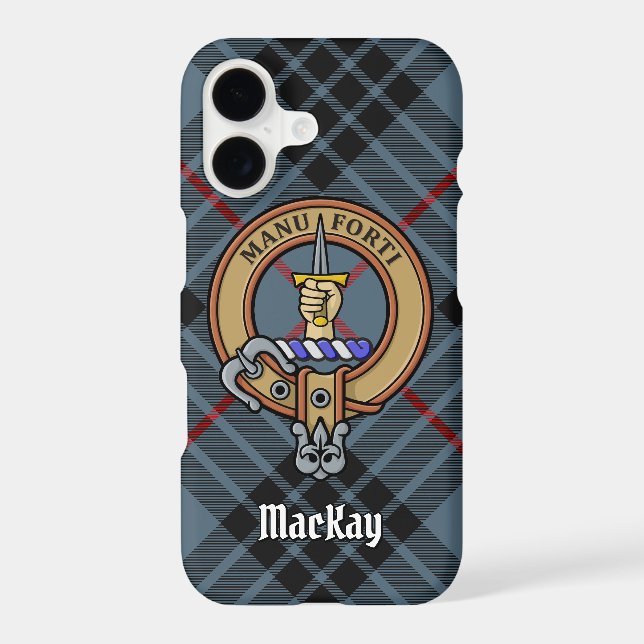 Clan MacKay Crest over Blue Tartan (Back)