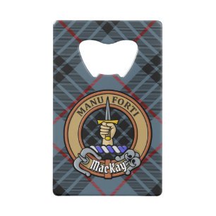 Clan MacKay Crest over Blue Tartan