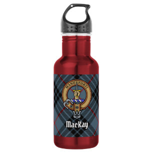 Clan MacKay Crest over Blue Tartan 532 Ml Water Bottle
