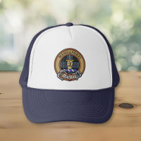 Clan MacKay Crest over Blue Tartan