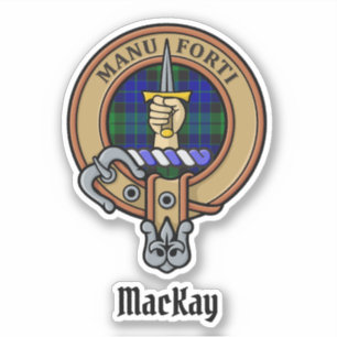 Clan MacKay Crest over Tartan