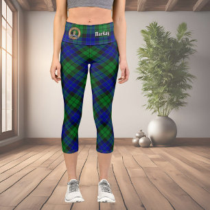Clan MacKay Crest over Tartan Capri Leggings