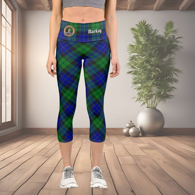 Clan MacKay Crest over Tartan Capri Leggings (Creator Uploaded)