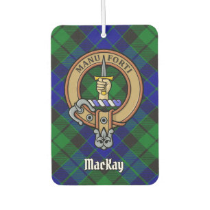 Clan MacKay Crest over Tartan Car Air Freshener